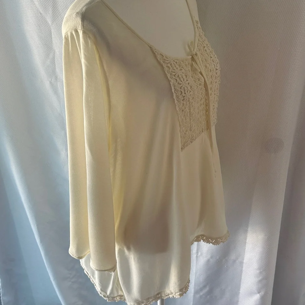 American Rag Ivory Lace Detail Blouse